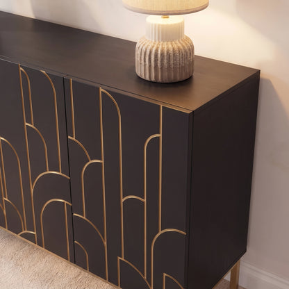 Outlet - Gatsby 3 Door Sideboard - Noir Black