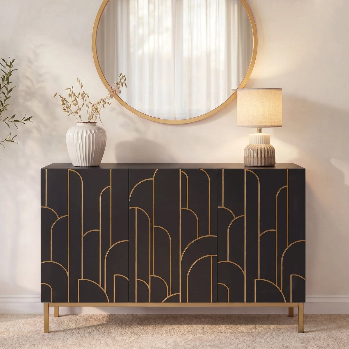 Gatsby 3 Door Sideboard - Noir Black