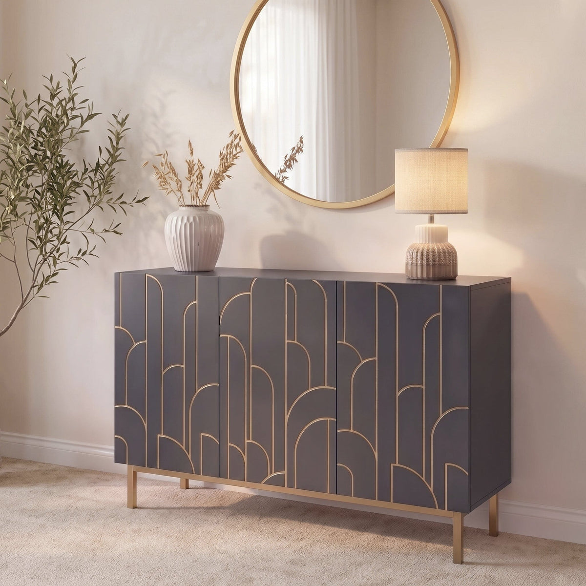 Gatsby 3 Door Sideboard - Smoke Grey