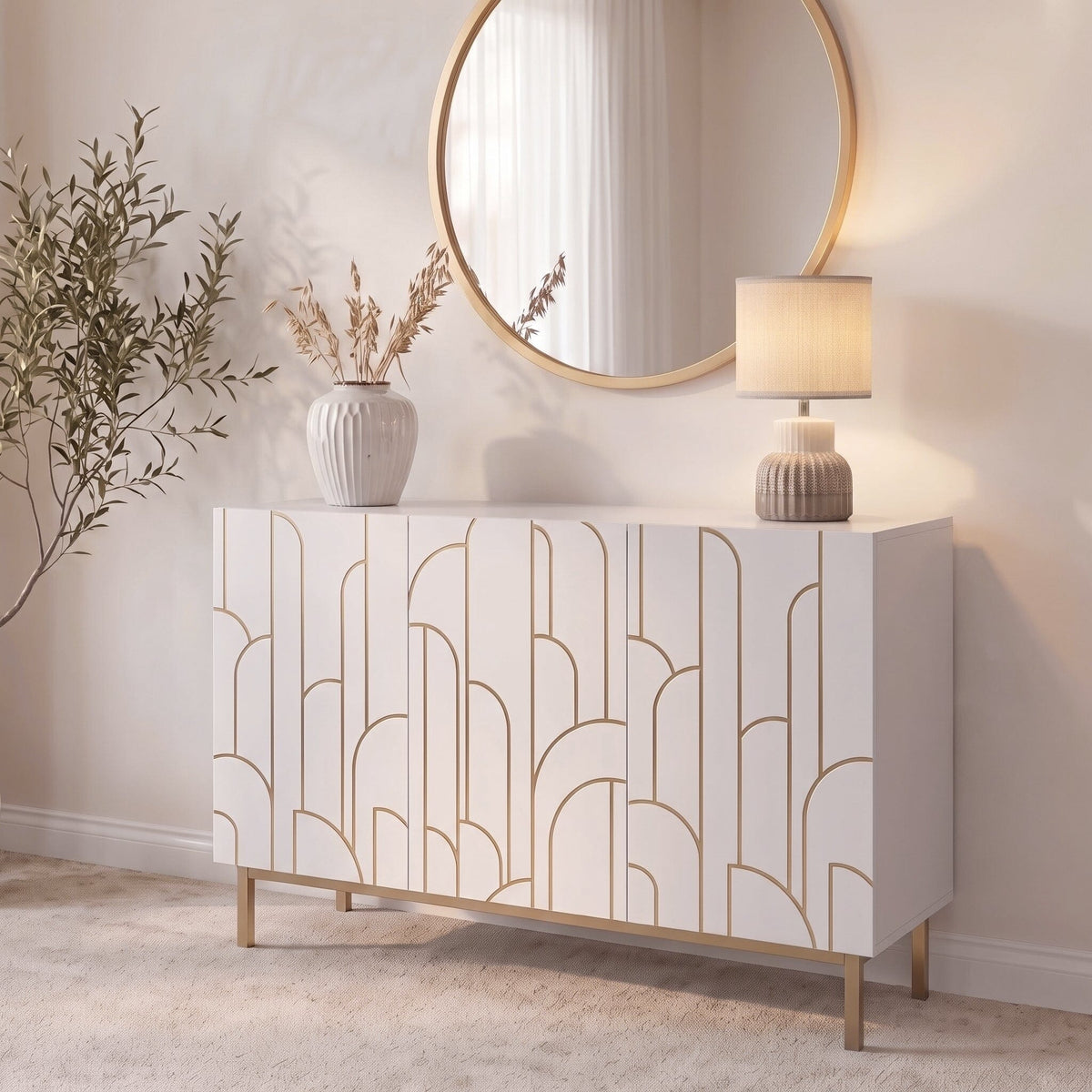 Gatsby 3 Door Sideboard - Snow White
