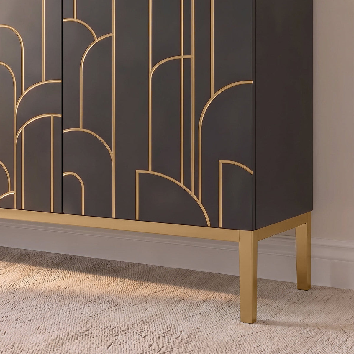 Gatsby Large 4 Door Sideboard - Noir Black