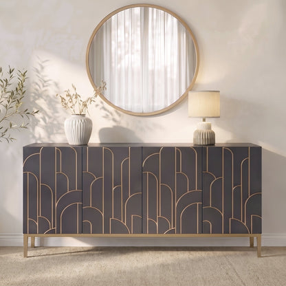 Gatsby Large 4 Door Sideboard - Smoke Grey