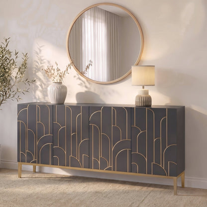 Gatsby Large 4 Door Sideboard - Smoke Grey