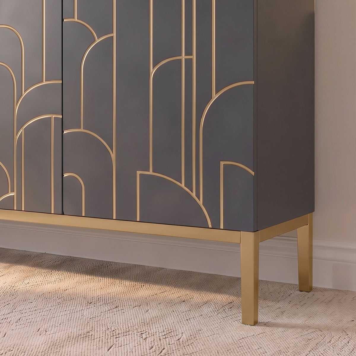 Gatsby Large 4 Door Sideboard - Smoke Grey