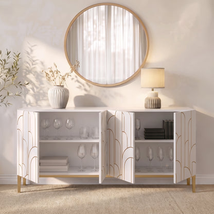 Gatsby Large 4 Door Sideboard - Snow White