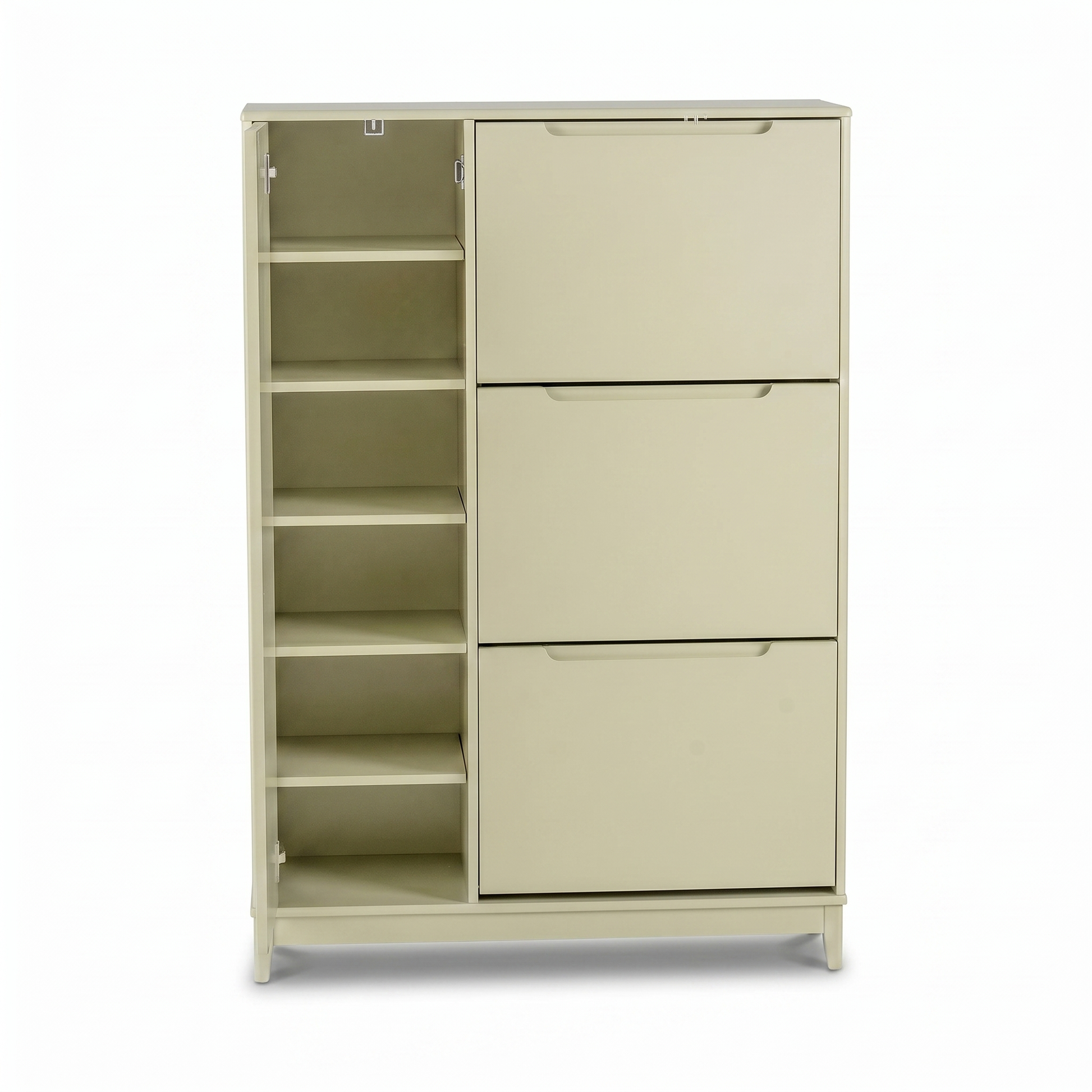 Coby Shoe Cabinet with Shelves - Pistachio Green - Laura James