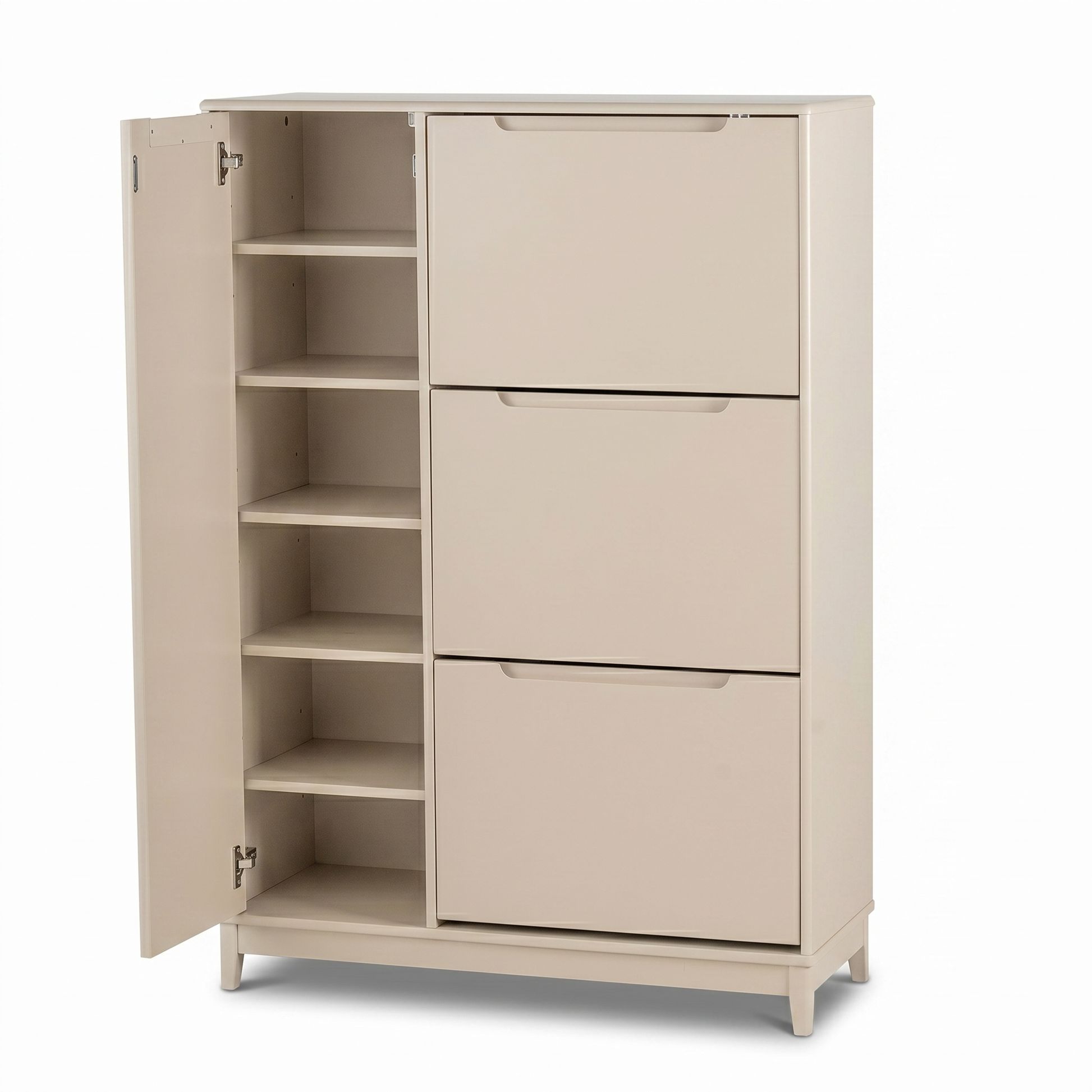 Coby Shoe Cabinet with Shelves - Driftwood - Laura James 