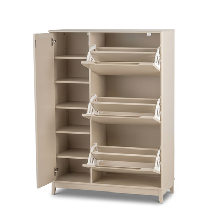 Coby Shoe Cabinet with Shelves - Driftwood - Laura James 