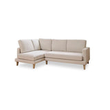 Gillian 3 Seater Large Corner Sofa - Ivory with Whitewash Legs - Laura James 
