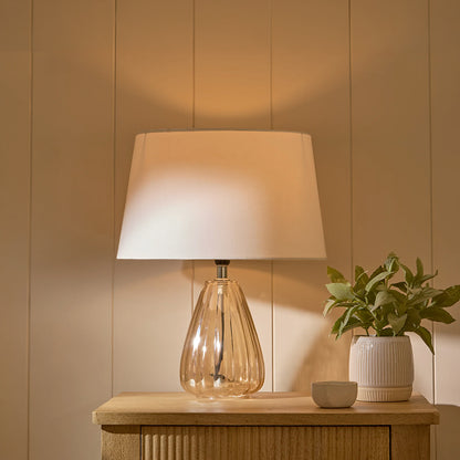 Alma 23cm Glass Lamp Base - Champagne - Laura James 