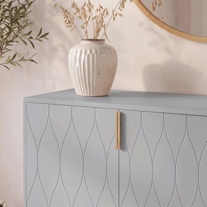 Gloria 2 Door Small Sideboard - Grey & Brass Legs