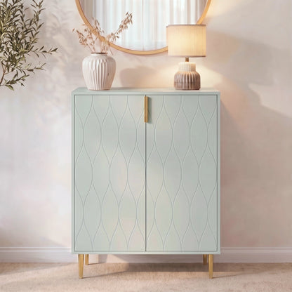 Gloria 2 Door Small Sideboard - Sage & Brass Legs