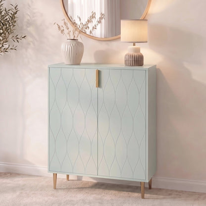 Gloria 2 Door Small Sideboard - Sage & Brass Legs