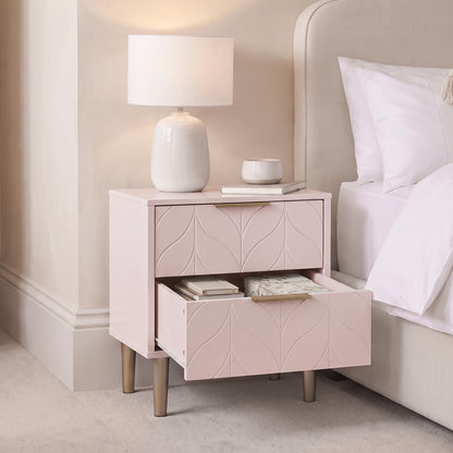 Gloria 4 Piece Bedroom Furniture Set - 4 Over 4 Chest of Drawers - Blush Pink