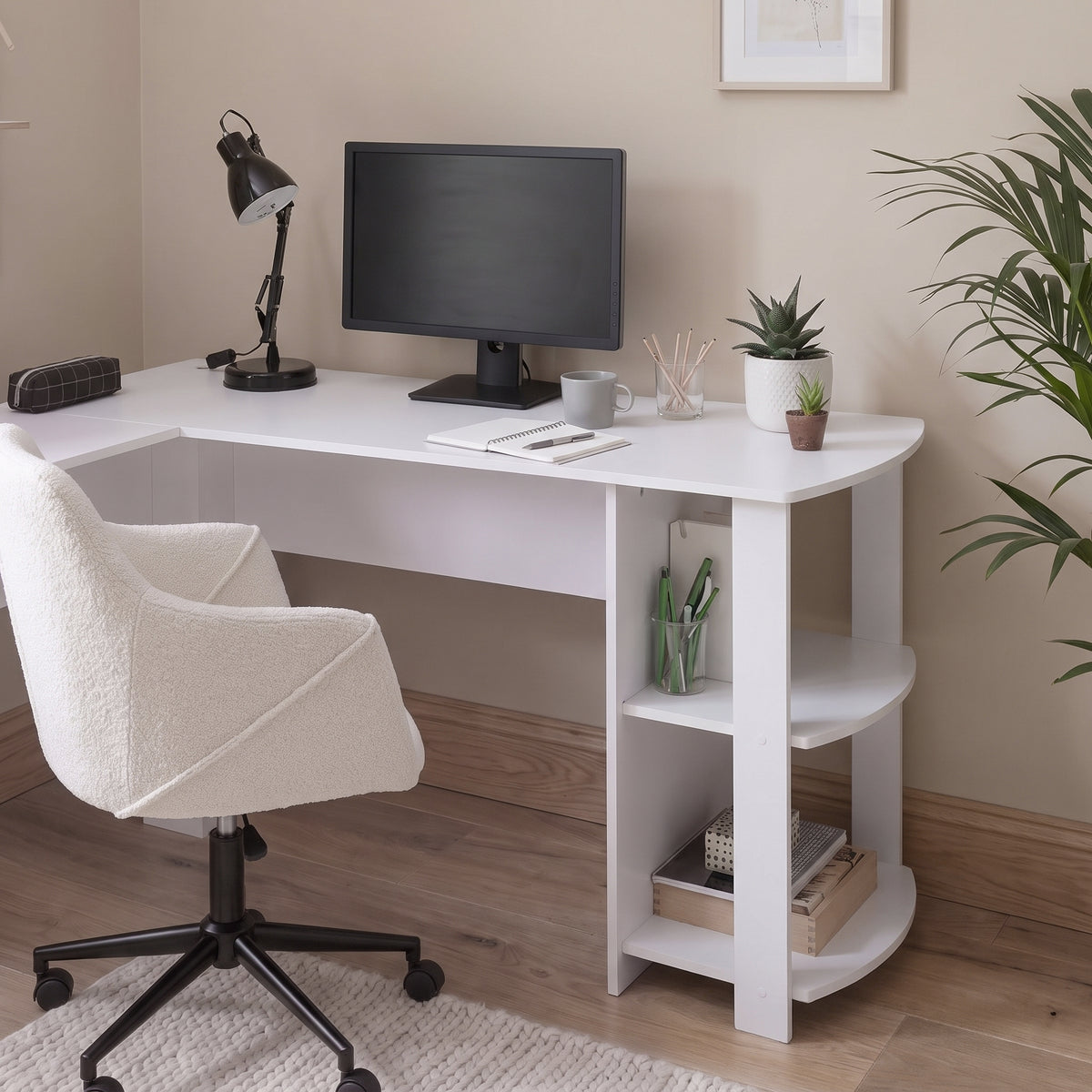 Essie Corner Desk - L-Shaped - White
