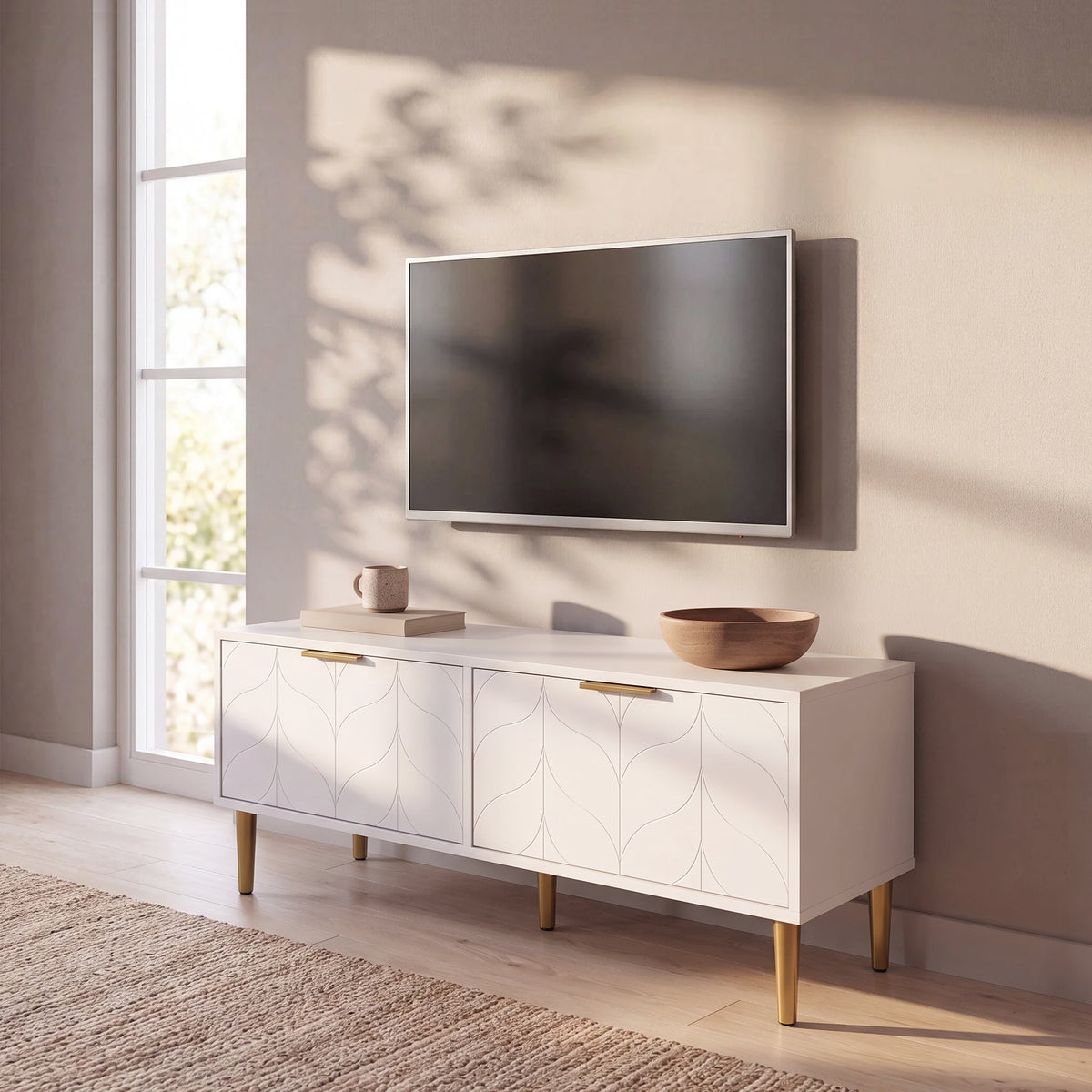 Gloria White TV Unit