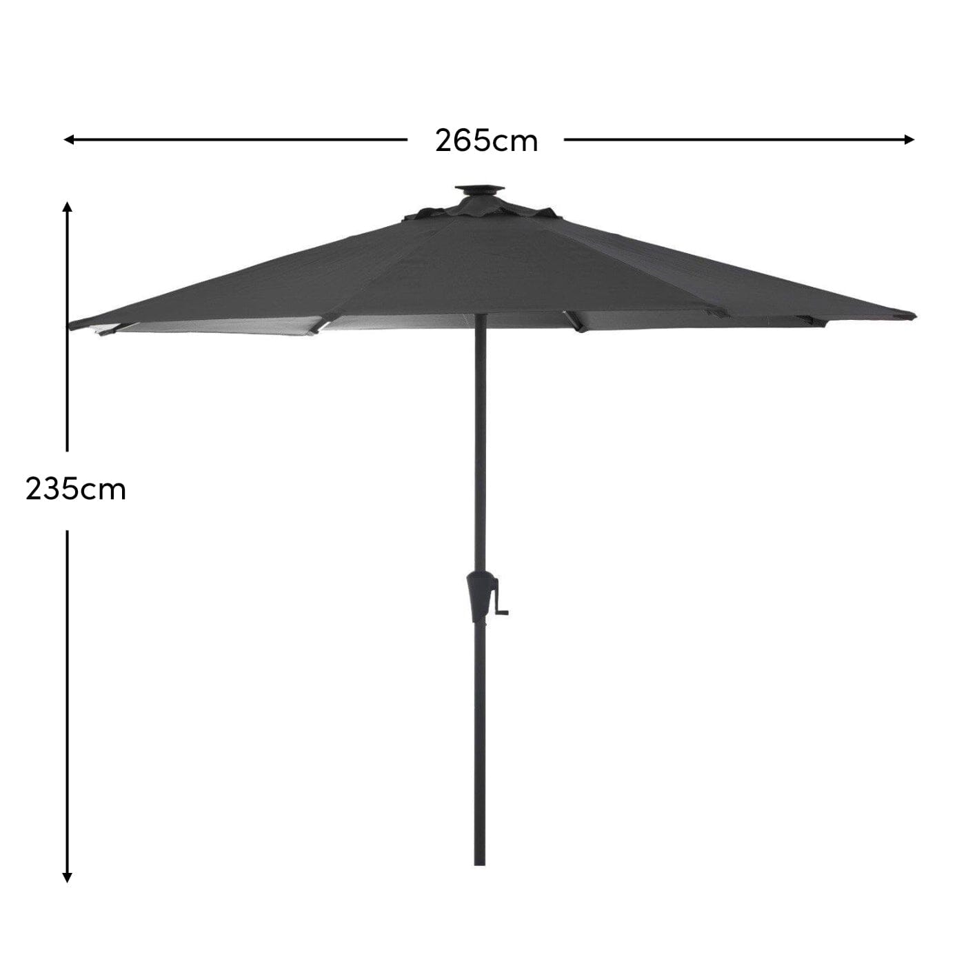 Grey Parasol - 2.7m Round - Laura James 