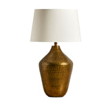Gold Lamp with Snow White Shade - Laura James

