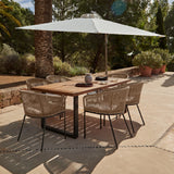 Hali 6 Seater Wooden Outdoor Dining Set with Hali Natural Chairs - 175cm