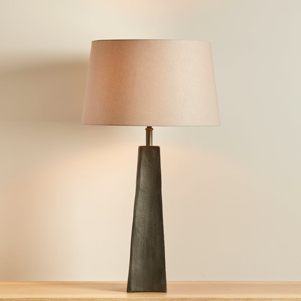 Helland Bronze Lamp with Coningsby 40cm Shade Taupe Laura James