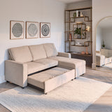 Hugo Pull-Out Corner Sofa Bed - Warm Taupe - Laura James 