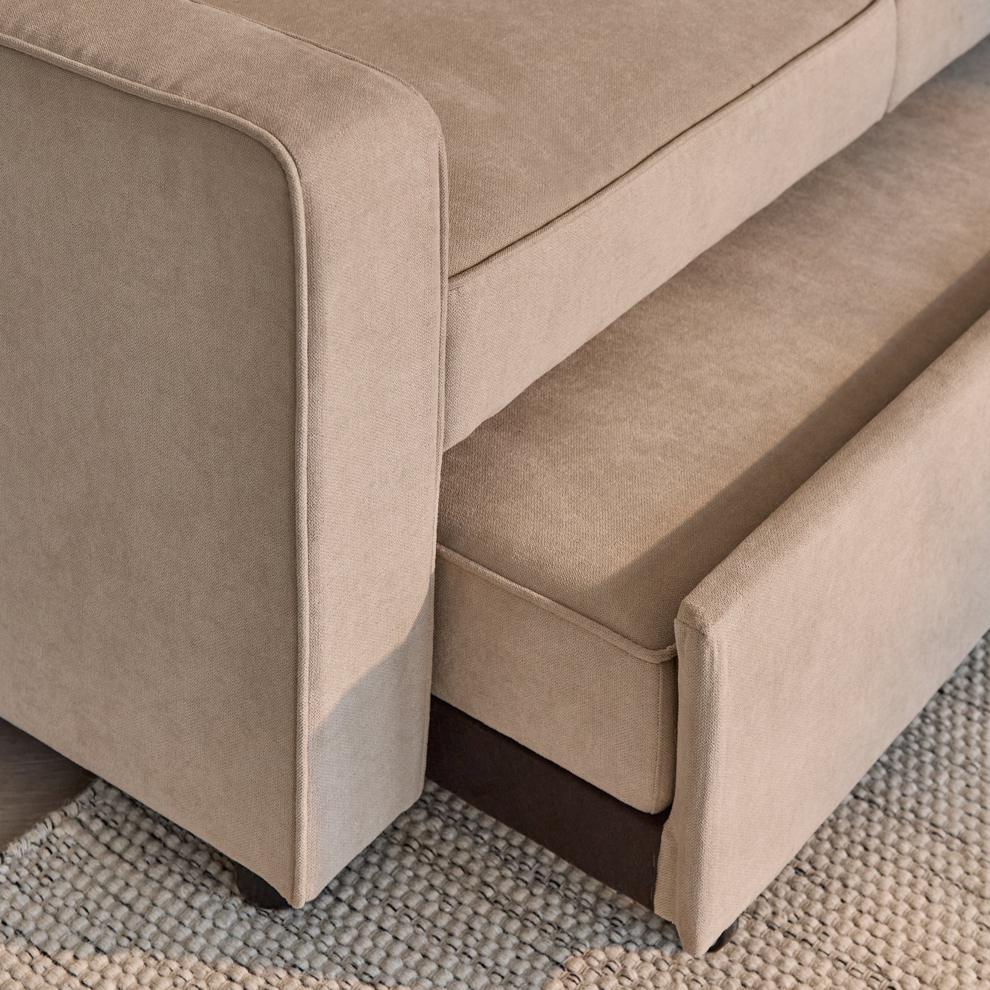 Hugo 3 Seater Sofa Bed - Warm Taupe - Laura James 