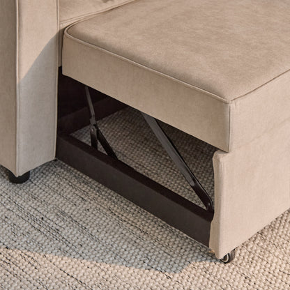 Hugo 3 Seater Sofa Bed - Warm Taupe - Laura James 