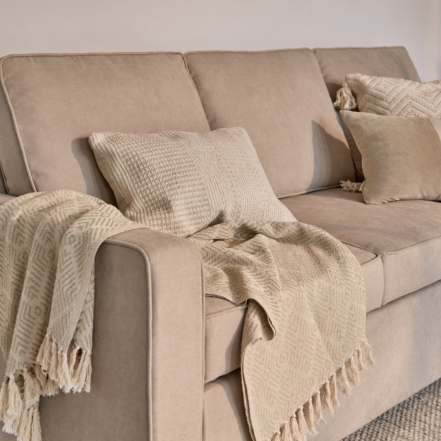 Hugo 3 Seater Sofa Bed - Warm Taupe - Laura James 
