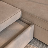 Hugo Pull-Out Corner Sofa Bed - Warm Taupe - Laura James 