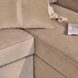 Hugo Pull-Out Corner Sofa Bed - Warm Taupe - Laura James 