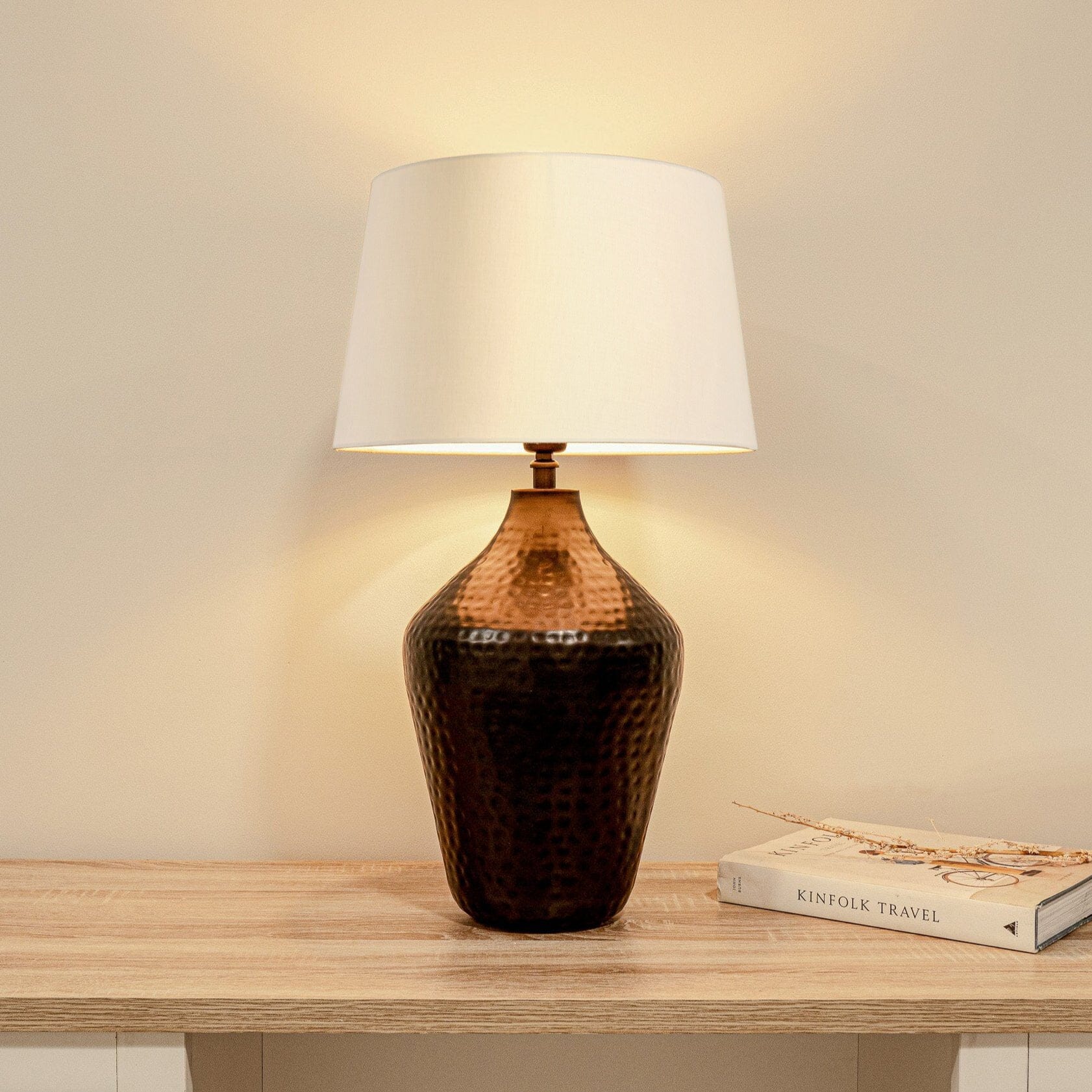 Hale Black Bronze Table Lamp with White Shade Laura James