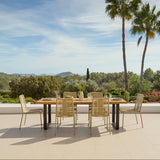Hali 6 Seater Wooden Garden Dining Set with Ryder Clay Chairs - 175cm - Laura James