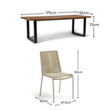 Hali 6 Seater Wooden Garden Dining Set with Ryder Clay Chairs - 175cm - Laura James
