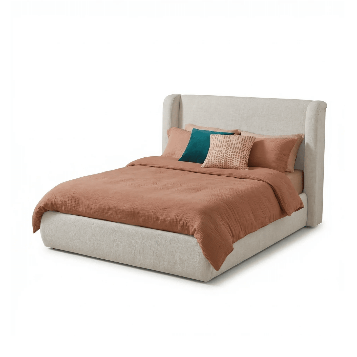 Hannah King Ottoman Bed - Oyster White - Laura James