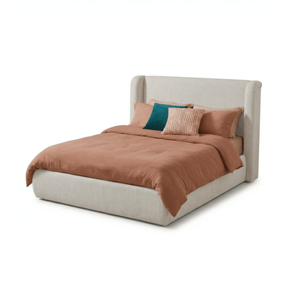 Hannah King Ottoman Bed - Oyster White - Laura James