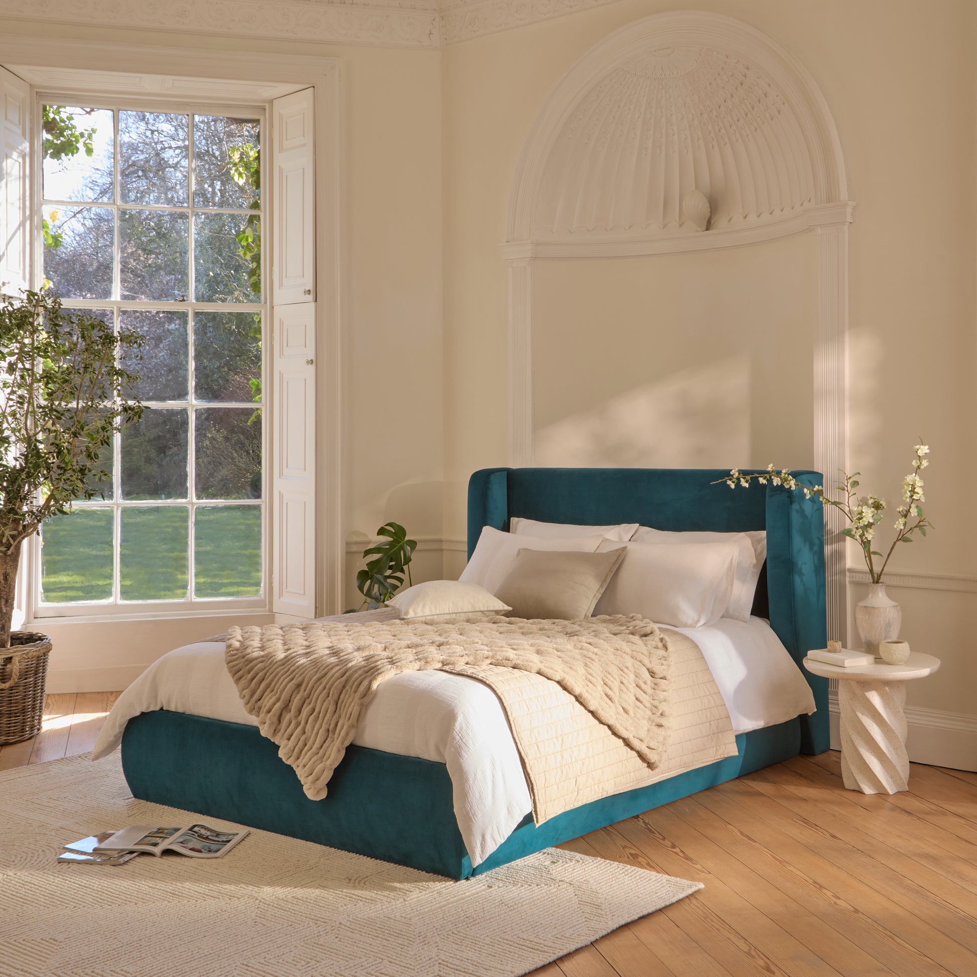 Hannah King Ottoman Bed - Deep Teal - Laura James