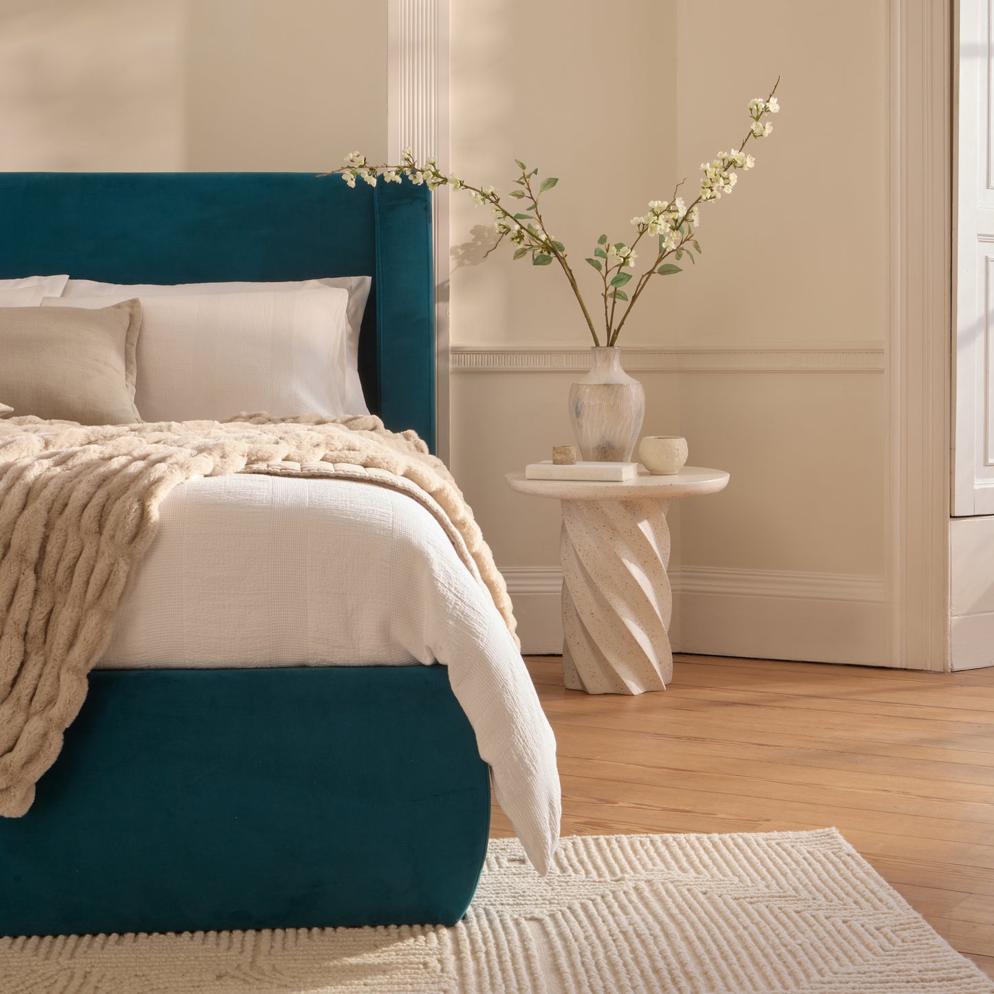 Hannah King Ottoman Bed - Deep Teal - Laura James