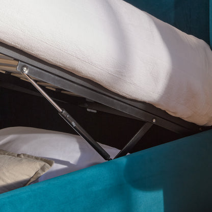 Hannah King Ottoman Bed - Deep Teal - Laura James