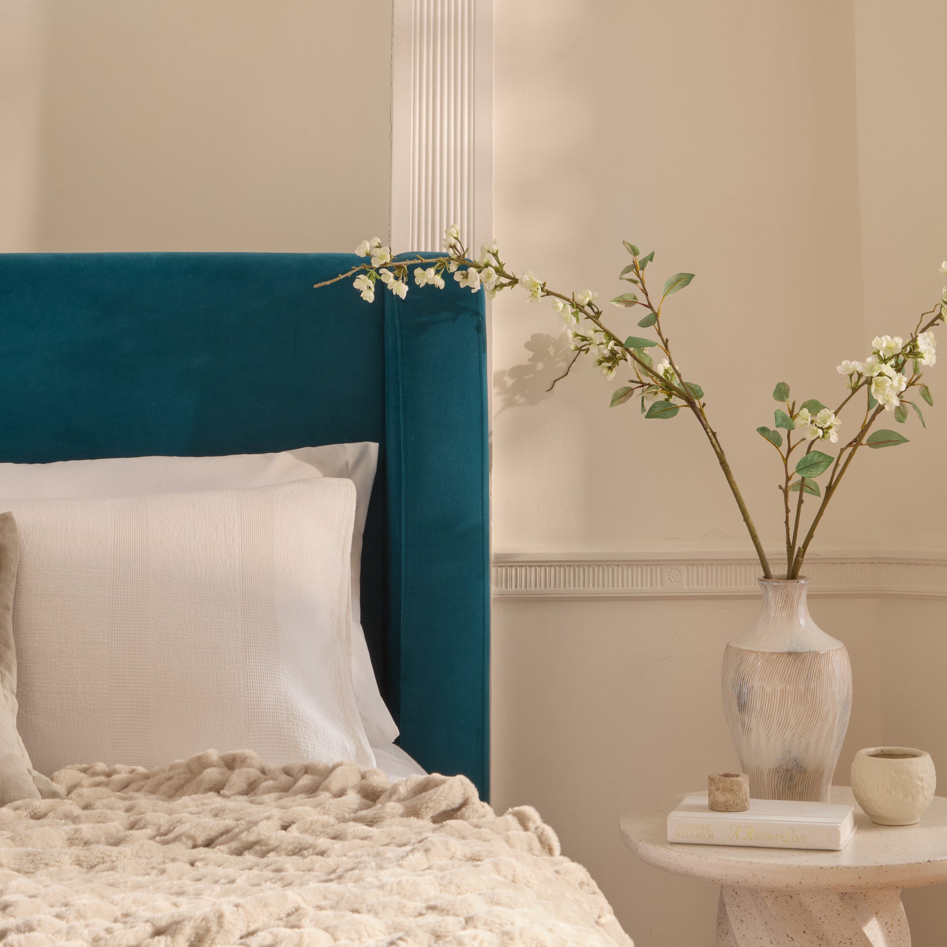 Hannah King Ottoman Bed - Deep Teal - Laura James