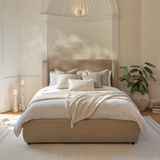 Hannah Double Ottoman Bed - Mink Taupe
