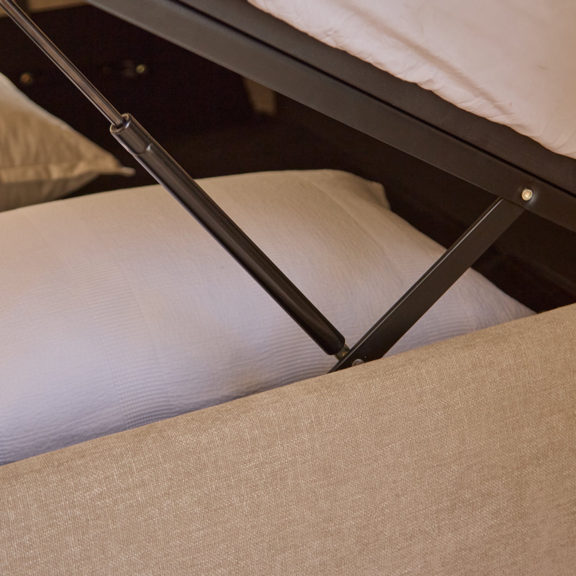 Hannah King Ottoman Bed - Mink Taupe - Laura James