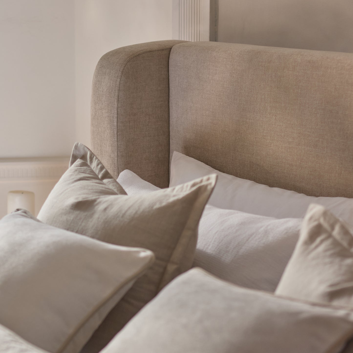 Hannah King Ottoman Bed - Mink Taupe - Laura James