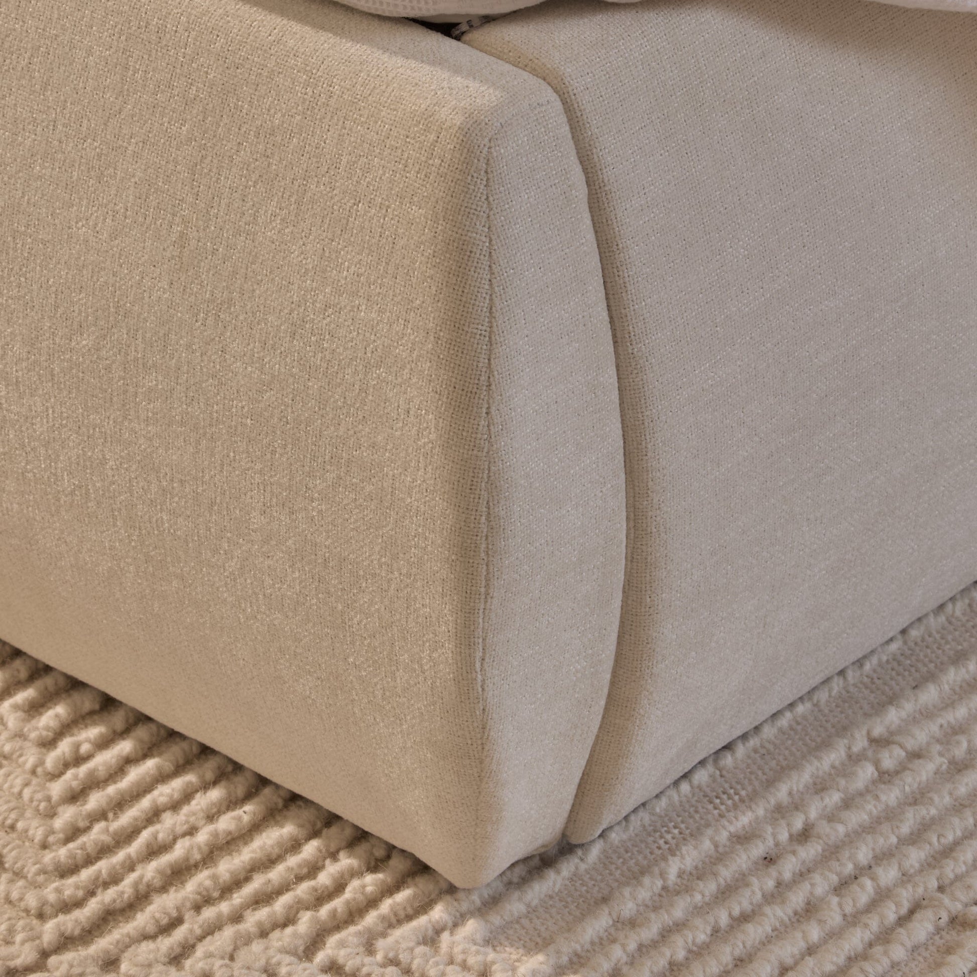 Hannah King Ottoman Bed - Oyster White - Laura James
