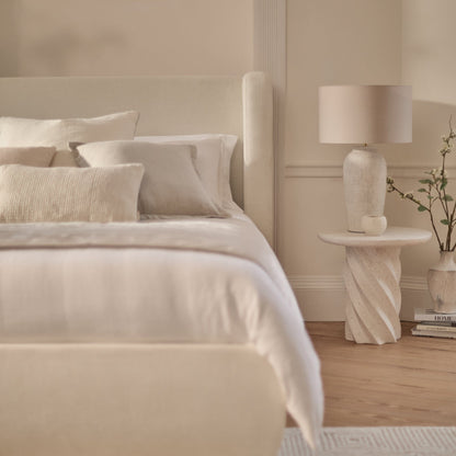 Hannah King Ottoman Bed - Oyster White - Laura James