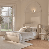 Hannah King Ottoman Bed - Oyster White - Laura James