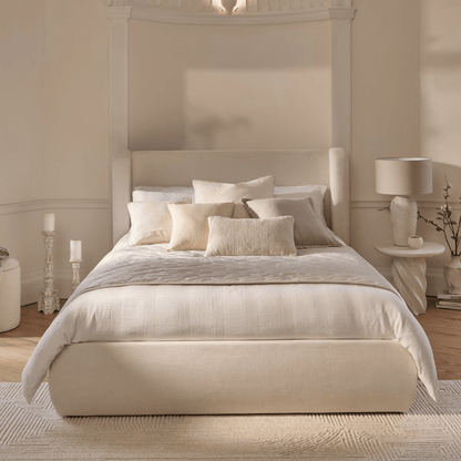 Hannah Double Ottoman Bed - Oyster White
