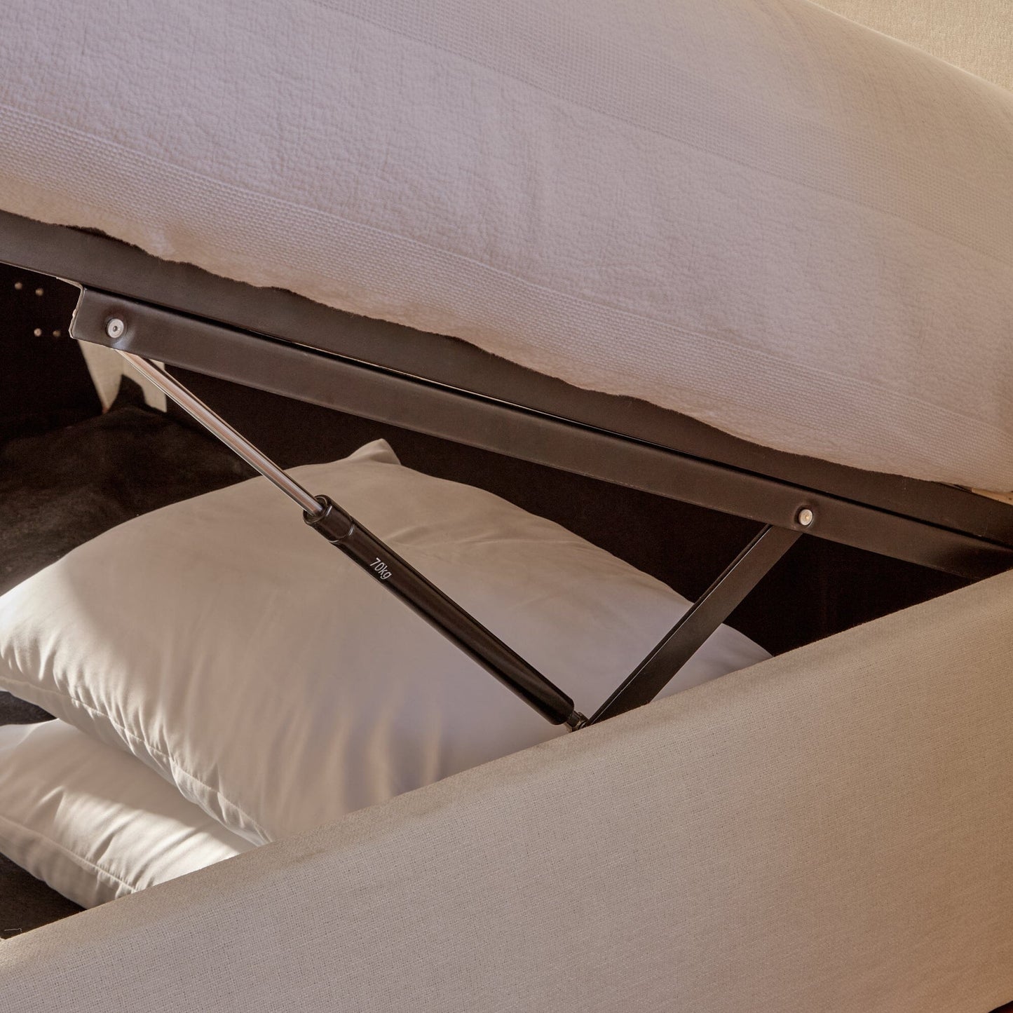 Hannah King Ottoman Bed - Oyster White - Laura James