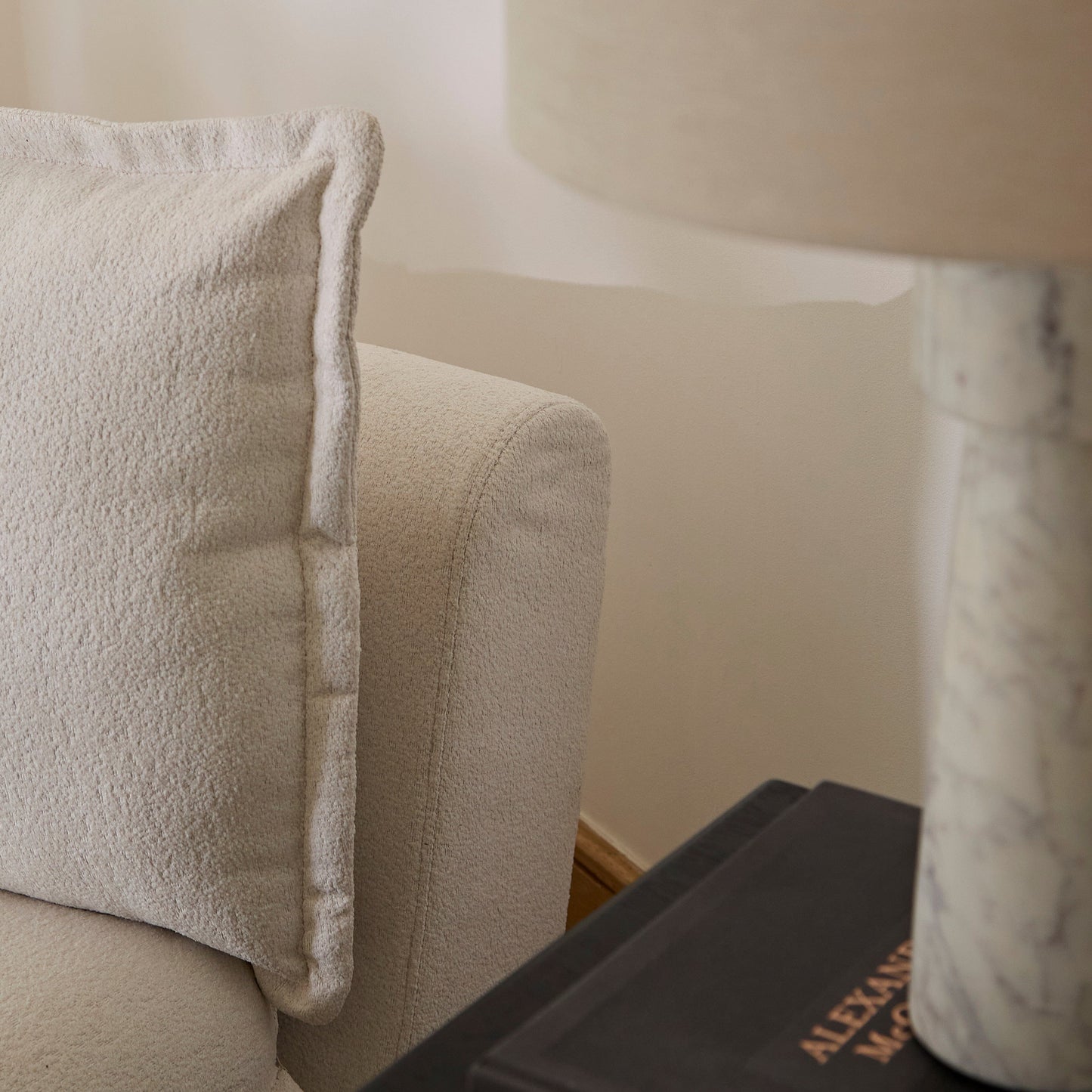 Harlow 2 Seater Double Sofa Bed - Chalk White Boucle - Laura James