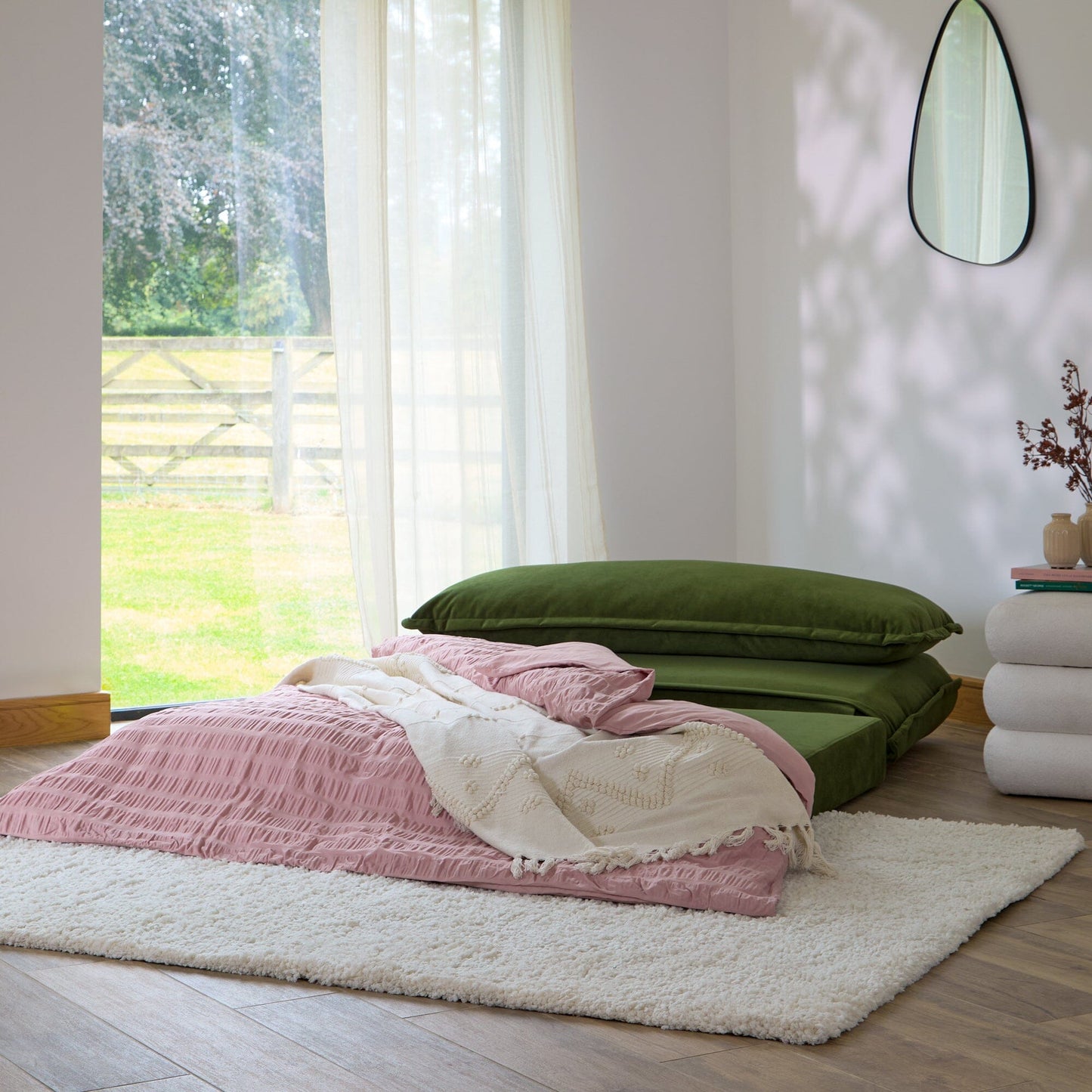 Harlow 2 Seater Double Sofa Bed - Fern Green - Laura James