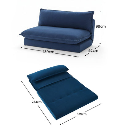 Harlow 2 Seater Double Sofa Bed - Ink Velvet - Laura James